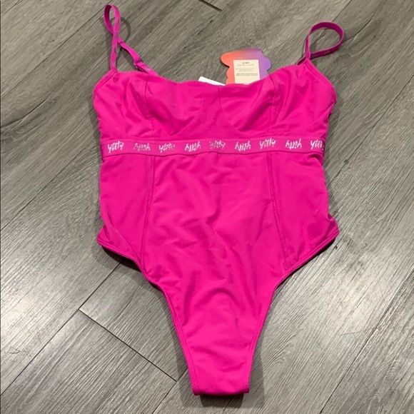 Yitty Pink Spotlight Shaping Demi Cup Sparkle Pink Bodysuit NWT size S - Picture 1 of 13